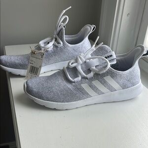 Brand new Adidas Light Gray and White Running Shoes